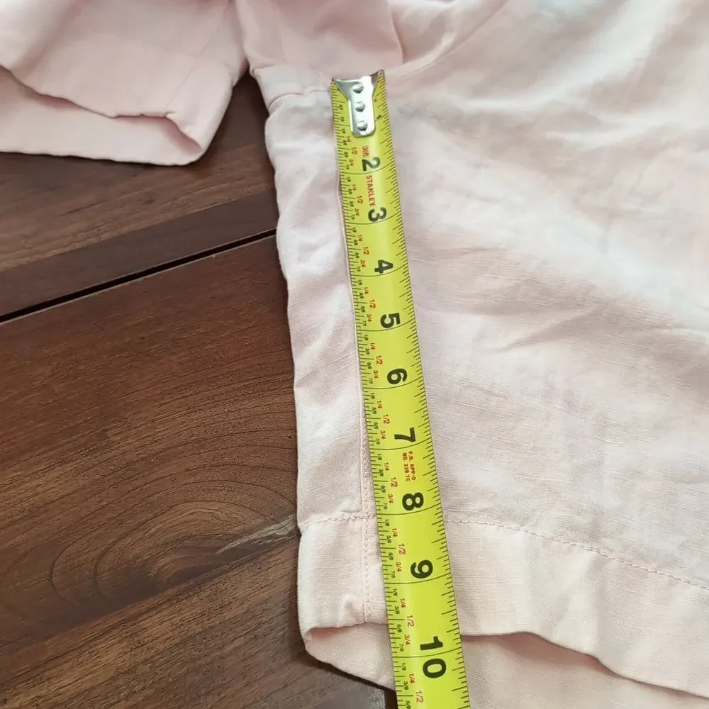 Faherty Malibu Linen & Cotton Summer Pink Chino Shorts Sz 38